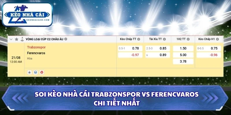 Soi Kèo Nhà Cái Trabzonspor vs Ferencvaros Lúc 00H00 Ngày 21/08 - Vòng Loại C2 4 Soi kèo nhà cái Trabzonspor vs Ferencvaros chi tiết nhất